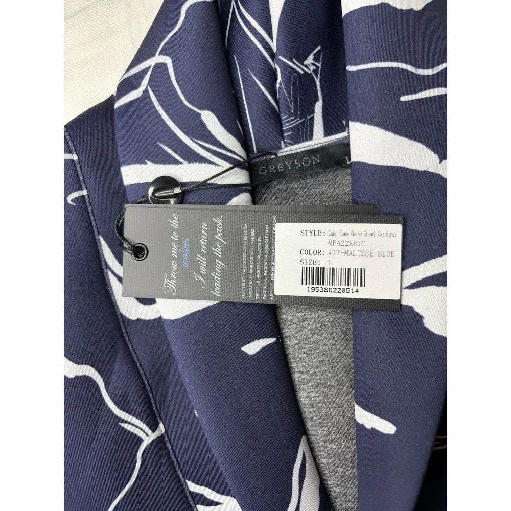 Greyson Lake Como Chene Shall Cardigan Men's Size Large Blue NWT Golf